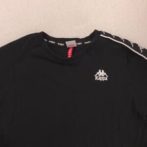Kappa Graphic Long Sleeve Crew Neck T-Shirt Mens Size Medium M Black